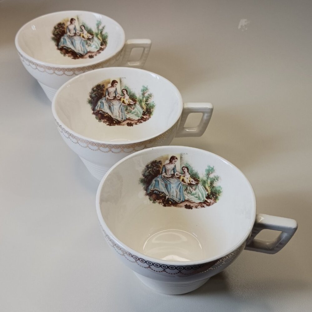 Vintage Tea Cup Lot of 3 White | 22K Gold Trim | American Limoges China Company